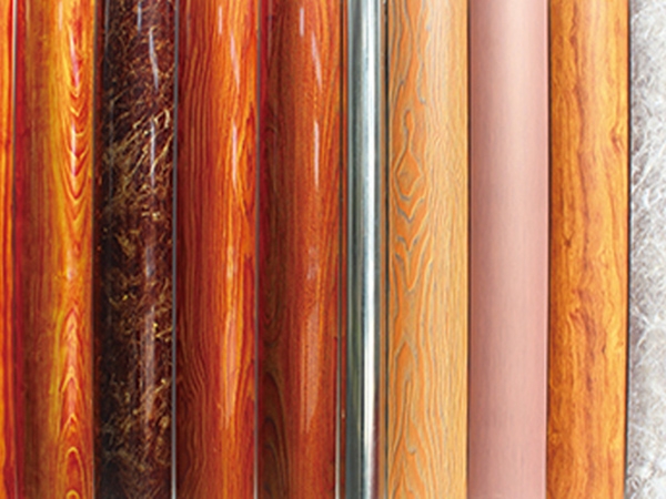Wood grain transfer printing aluminum veneer